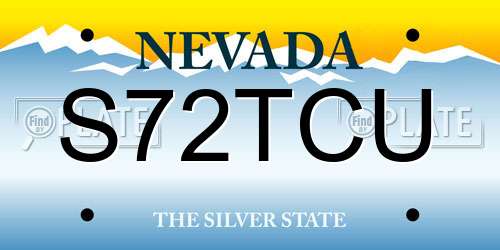 S72TCU Nevada License Plate