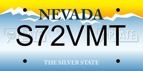 S72VMT Nevada License Plate