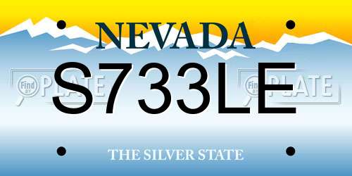S733LE Nevada License Plate