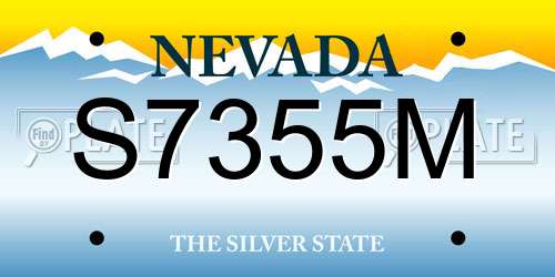 S7355M Nevada License Plate