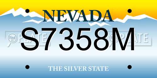 S7358M Nevada License Plate