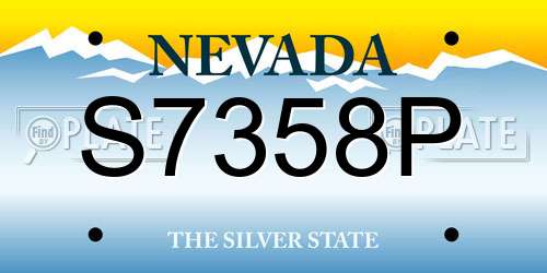 S7358P Nevada License Plate