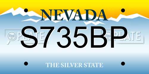 S735BP Nevada License Plate