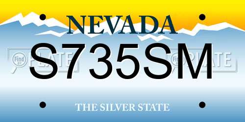 S735SM Nevada License Plate