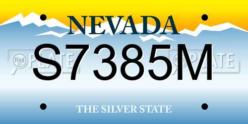 S7385M Nevada License Plate
