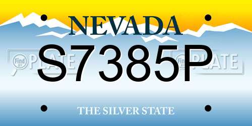 S7385P Nevada License Plate