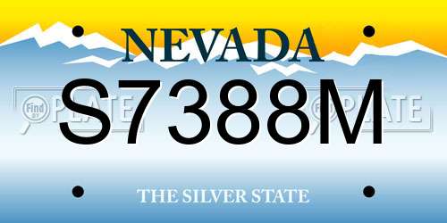 S7388M Nevada License Plate