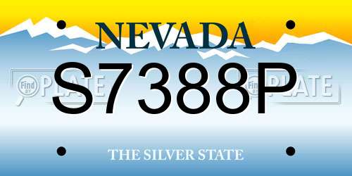 S7388P Nevada License Plate