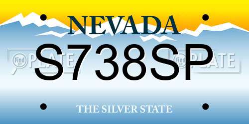 S738SP Nevada License Plate