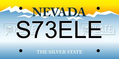 S73ELE Nevada License Plate