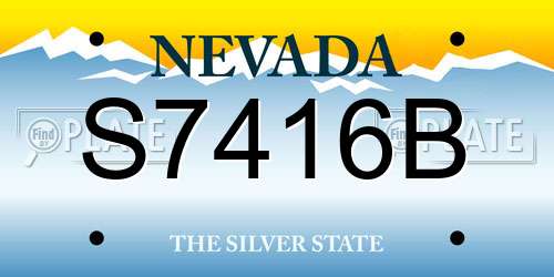 S7416B Nevada License Plate