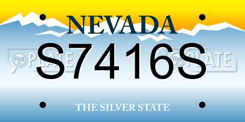 S7416S Nevada License Plate