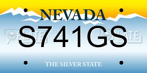S741GS Nevada License Plate
