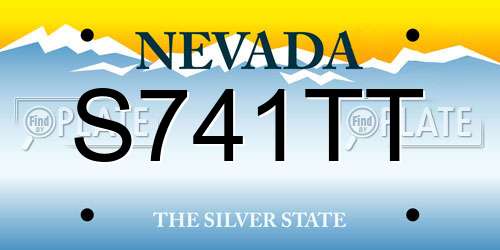 S741TT Nevada License Plate