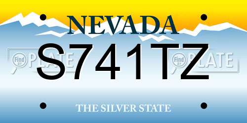 S741TZ Nevada License Plate