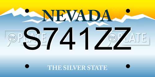 S741ZZ Nevada License Plate