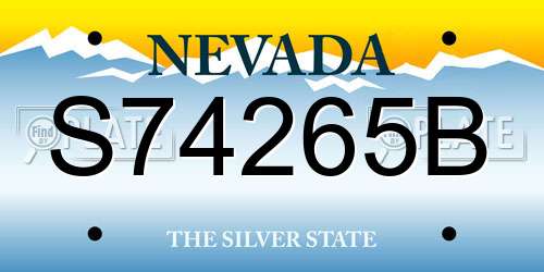 S74265B Nevada License Plate