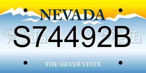 S74492B Nevada License Plate