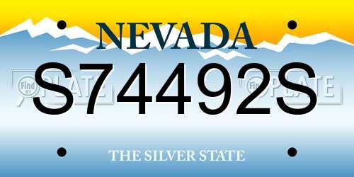 S74492S Nevada License Plate