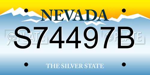 S74497B Nevada License Plate