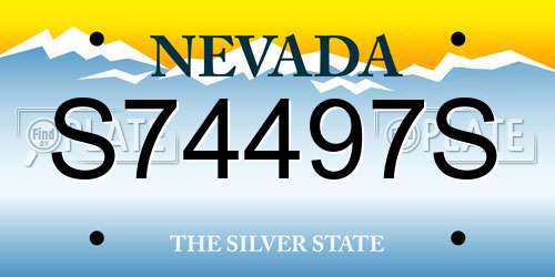 S74497S Nevada License Plate