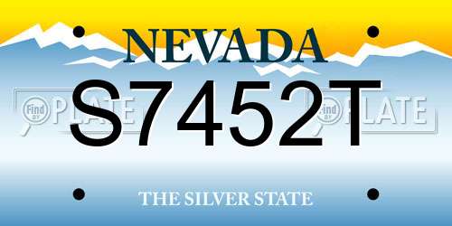 S7452T Nevada License Plate
