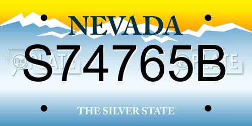 S74765B Nevada License Plate