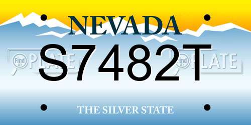 S7482T Nevada License Plate