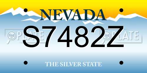 S7482Z Nevada License Plate