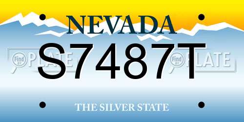 S7487T Nevada License Plate