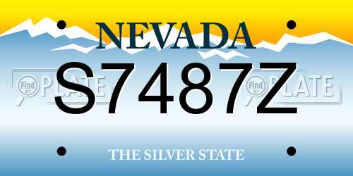 S7487Z Nevada License Plate