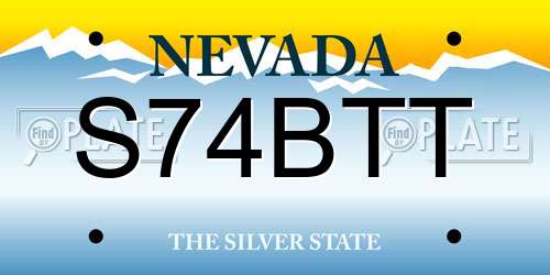 S74BTT Nevada License Plate