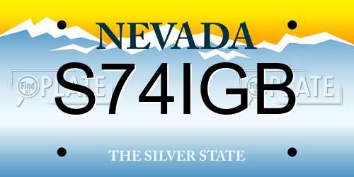 S74IGB Nevada License Plate