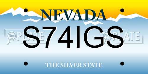 S74IGS Nevada License Plate