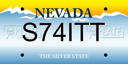 S74ITT Nevada License Plate