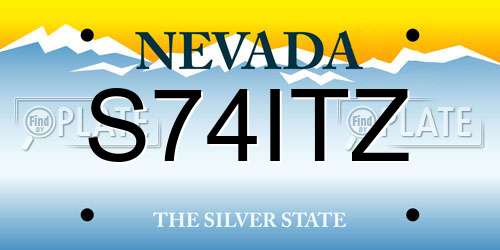 S74ITZ Nevada License Plate