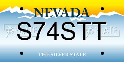 S74STT Nevada License Plate
