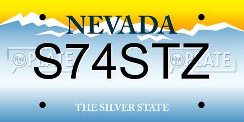 S74STZ Nevada License Plate