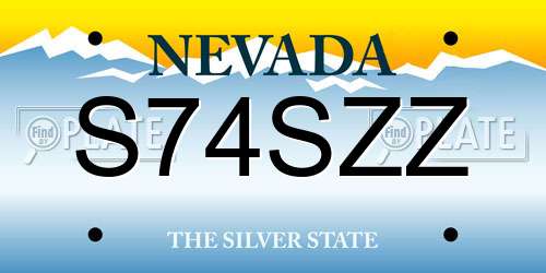 S74SZZ Nevada License Plate