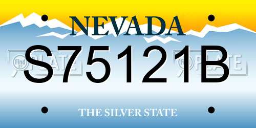S75121B Nevada License Plate