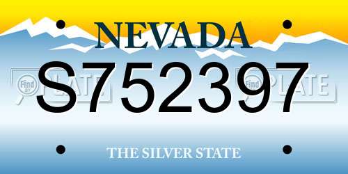 S752397 Nevada License Plate