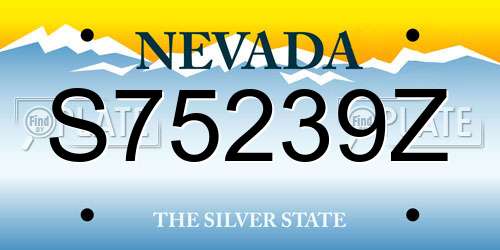 S75239Z Nevada License Plate