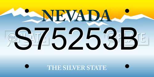 S75253B Nevada License Plate