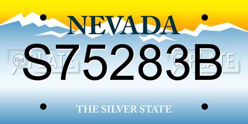 S75283B Nevada License Plate