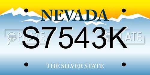 S7543K Nevada License Plate
