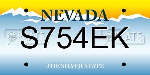 S754EK Nevada License Plate