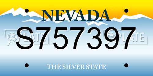 S757397 Nevada License Plate
