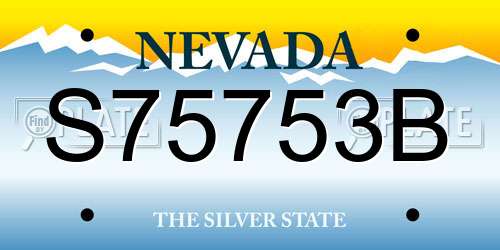 S75753B Nevada License Plate