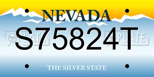 S75824T Nevada License Plate