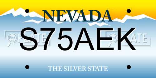 S75AEK Nevada License Plate